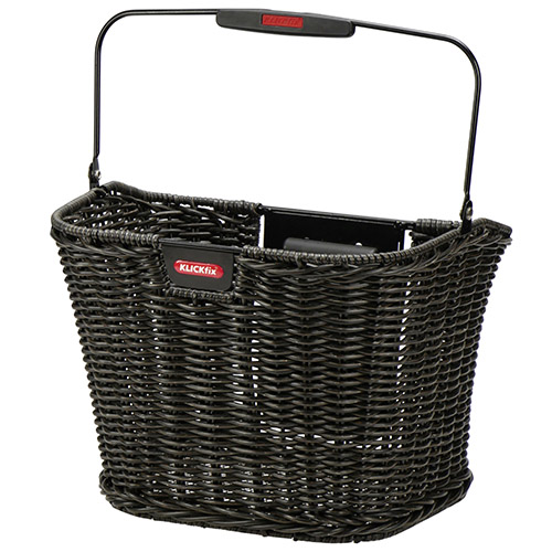 Structura, plaited handlebar basket with hight adjustable adapterplate