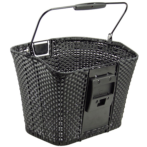 Structura, plaited handlebar basket with hight adjustable adapterplate