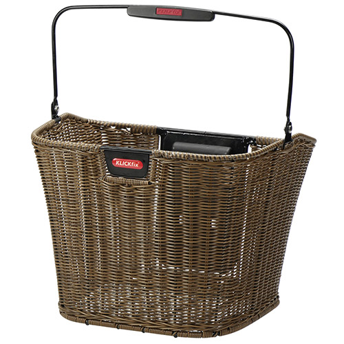 Structura, plaited handlebar basket with hight adjustable adapterplate