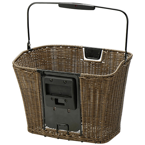 Structura, plaited handlebar basket with hight adjustable adapterplate